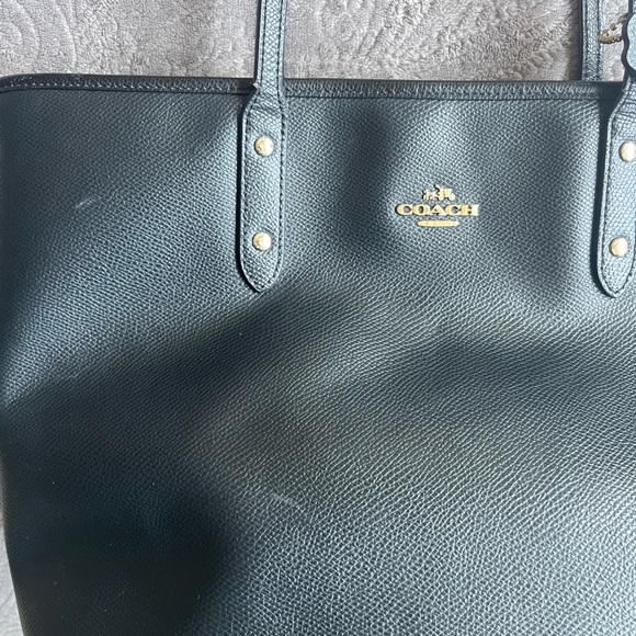 Coach Black Pebbled Leather Tote - Picture 4 of 15